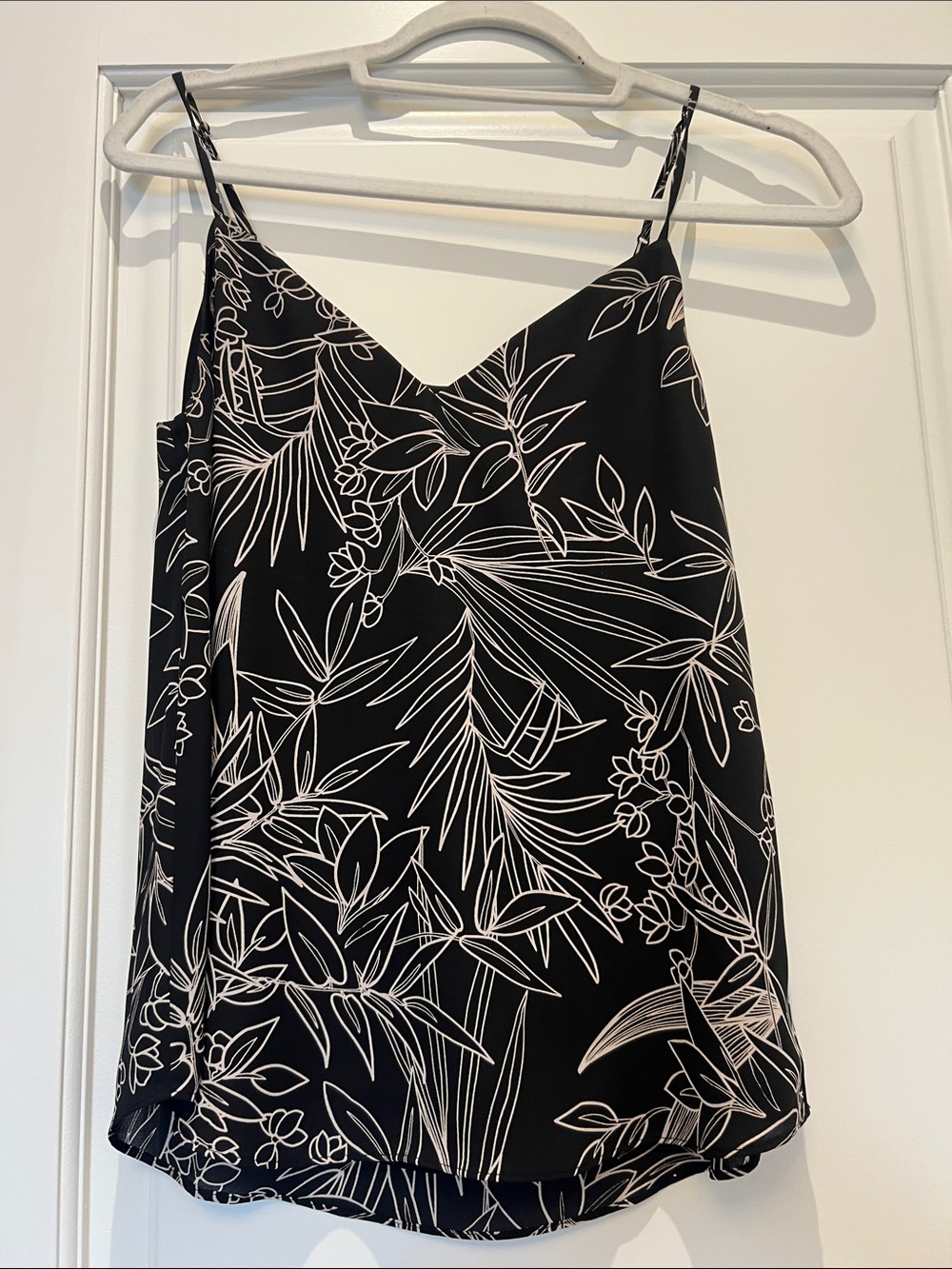 Babaton Black and White Floral Satin Camisole